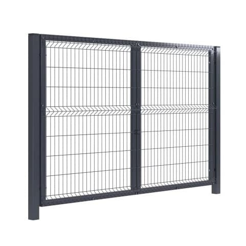 Brama panelowa dwuskrzydłowa 3D SOLID (fi-4mm) 4000mm x 1530mm / RAL 7016