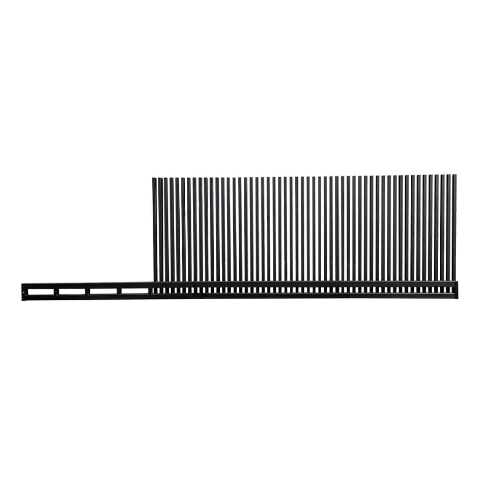 Brama przesuwna grzebieniowa (60x40mm, rozstaw profili co 4cm) 5000x1700mm PRAWA czarna STR RAL9005