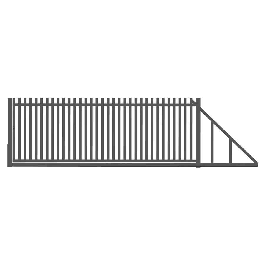 Brama przesuwna palisadowa ocynkowana i lakierowana proszkowo - palisada spawana pionowa 60mm x 40mm ze stężeniem