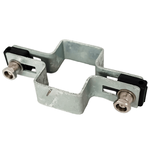Obejma prosta 60mm x 40mm (fi-4mm) + akcesoria nierdzewne - nakrętka zrywalna ocynk