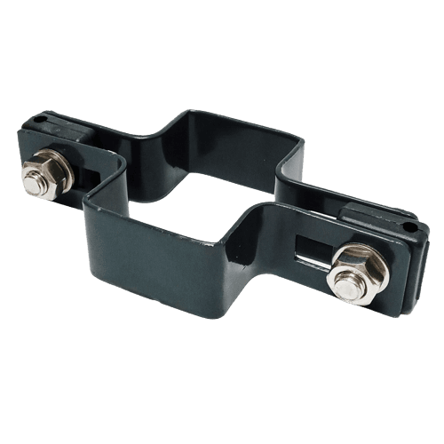 Obejma prosta 60mm x 40mm (fi-4mm) + akcesoria nierdzewne - nakrętka zwykła RAL 7016