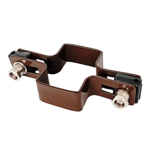 Obejma prosta 60mm x 40mm (fi-6mm) + akcesoria nierdzewne - nakrętka zrywalna RAL 8017