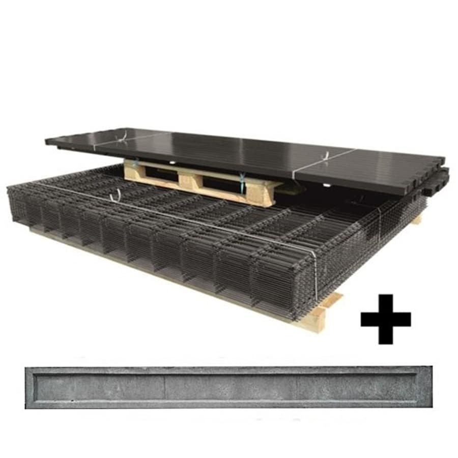 Ogrodzenie panelowe 3D (fi-4mm) o wys. 1530mm - 75MB z podmurówką (gładka w ramce) montowane za pomocą łącznika betonowego hi-25 (zestaw - panele, słupki, obejmy) RAL7016