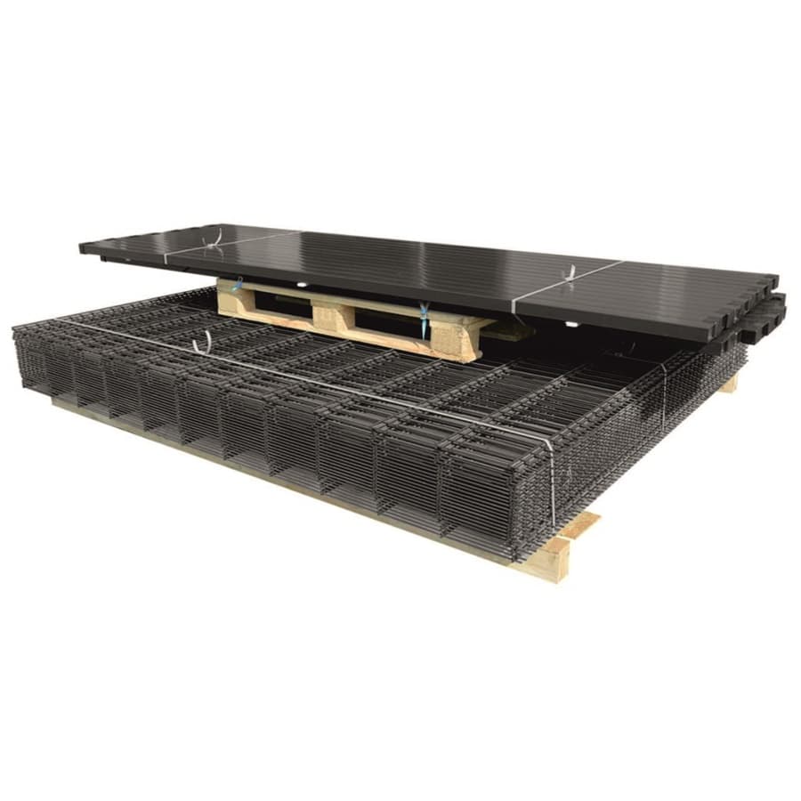 Ogrodzenie panelowe 3D (fi-5mm) o wys. 1230mm - 125MB z podmurówką (piaskowiec) montowane za pomocą łącznika betonowego hi-25 (zestaw - panele, słupki, obejmy) RAL7016