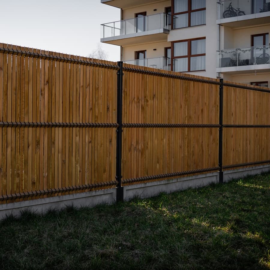 Przesłona ogrodzenia panelowego 3D (46 drutów pionowych) Euro Płot na wys.1730mm - naturalne drewno