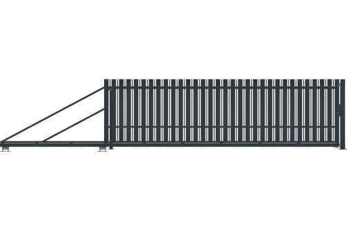 Brama przesuwna 150x500 cm lewa, ogrodzenie Alaska