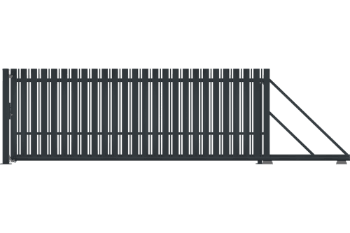 Brama przesuwna 150x400 cm prawa, ogrodzenie Alaska