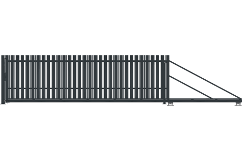 Brama przesuwna 150x500 cm prawa, ogrodzenie Alaska