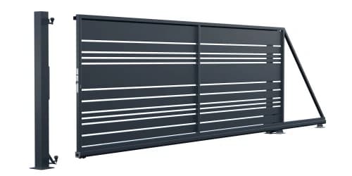 Brama przesuwna 150x400 cm prawa, ogrodzenie Lavender