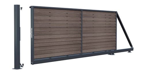 Brama przesuwna 150x400 cm prawa, ogrodzenie Tivano