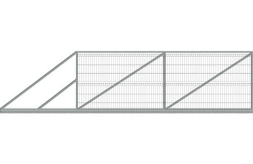 Brama przesuwna lewa 149x500 cm, ogrodzenie panelowe