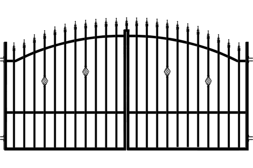 Brama dwuskrzydłowa 160x300 cm, ogrodzenie Flora 3