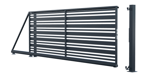 Brama przesuwna lewa 150x400 cm, ogrodzenie Juga