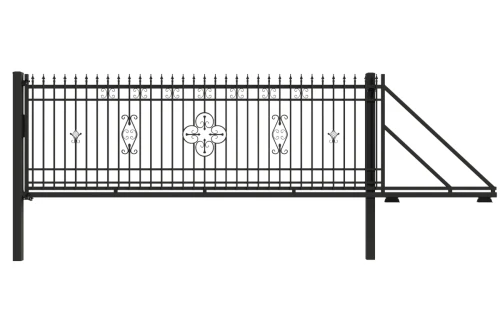 Brama przesuwna prawa 174x400 cm, ogrodzenie Klara