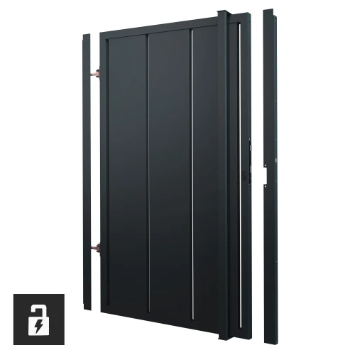 Furtka lewa 150x90 cm z elektrozaczepem, ogrodzenie Onyks