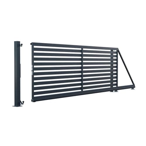 Brama przesuwna 150x400 cm prawa, ogrodzenie Szafir M
