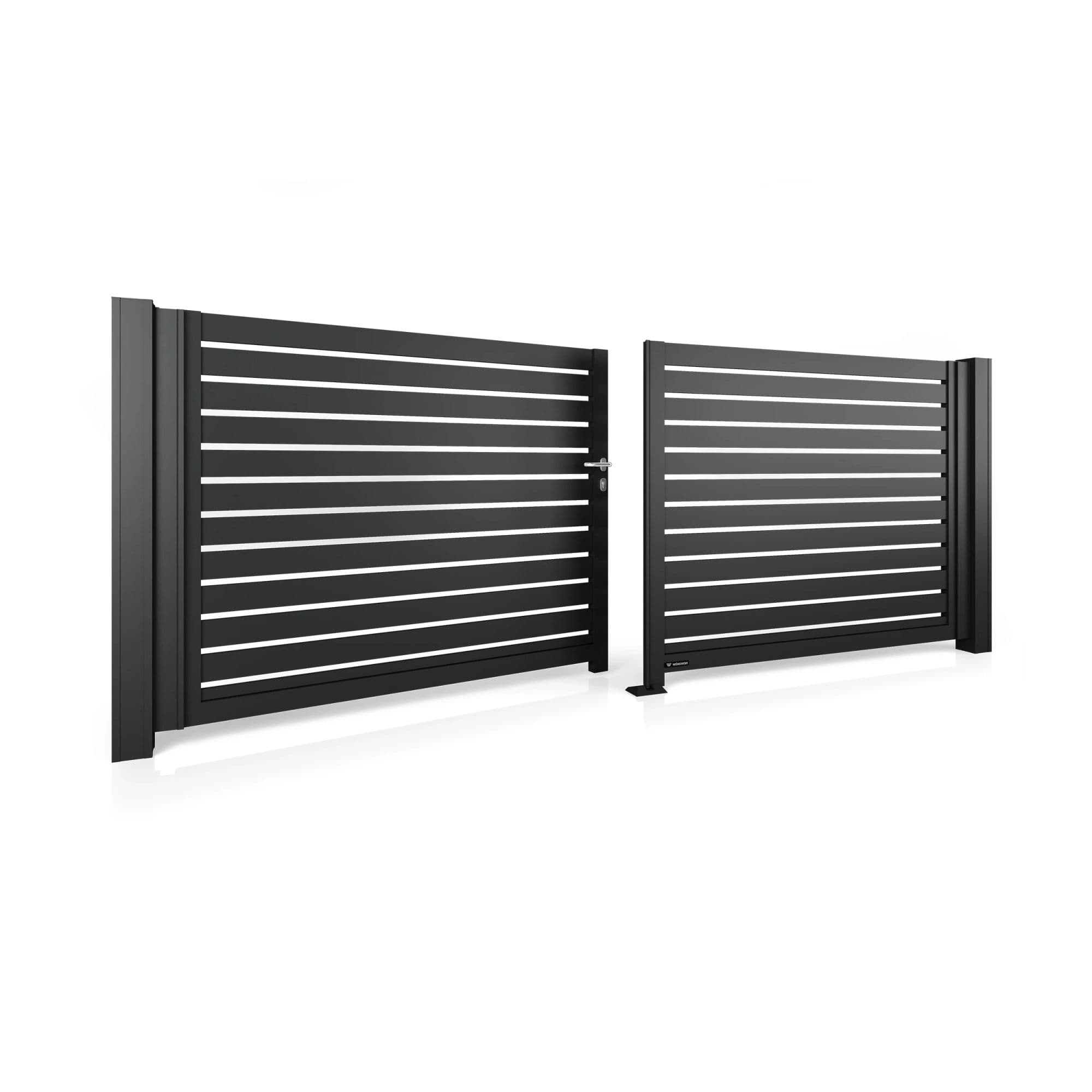 Brama aluminiowa dwuskrzydłowa MODERN AW.AL.101