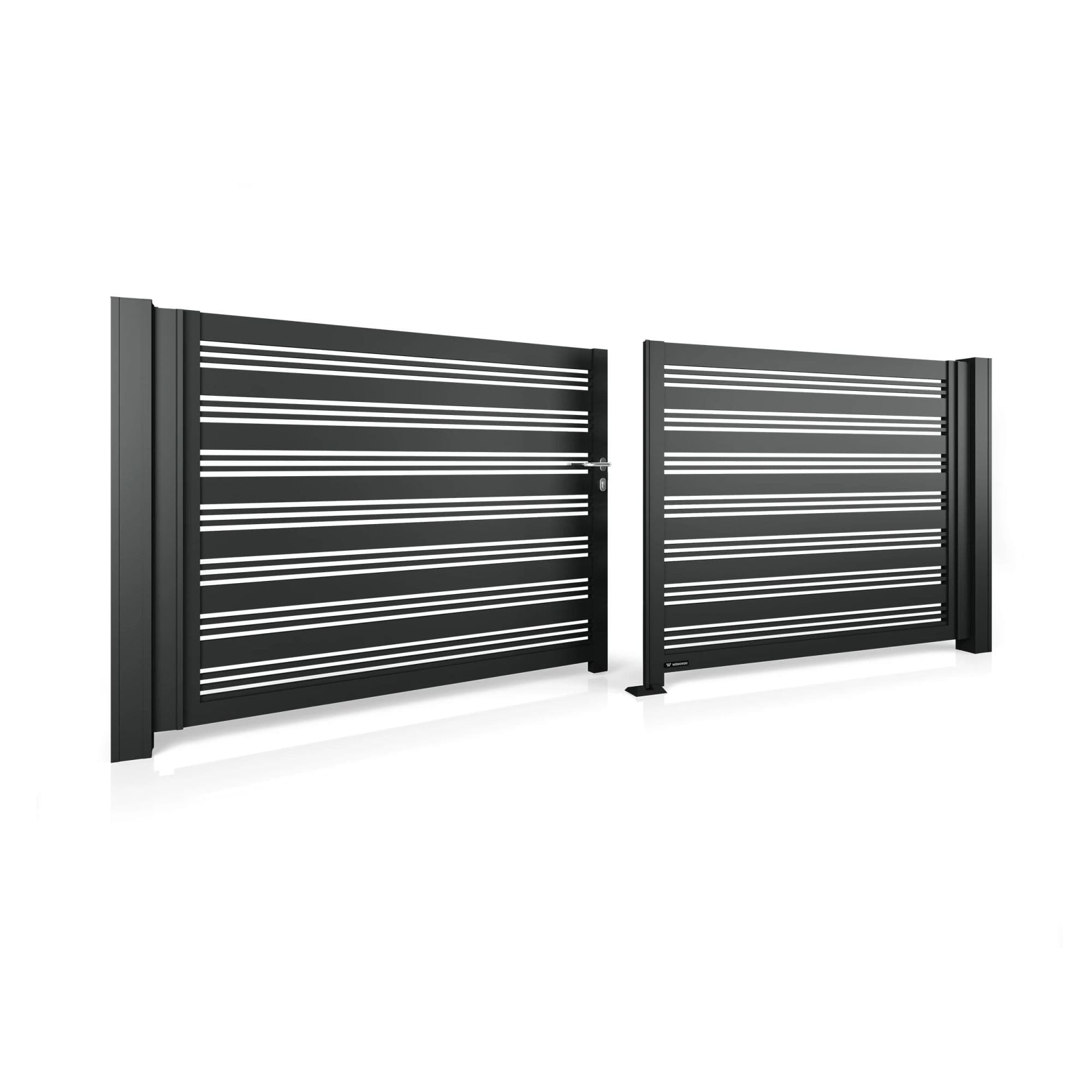 Brama aluminiowa dwuskrzydłowa MODERN AW.AL.103