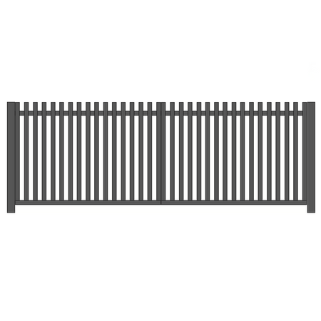 Brama dwuskrzydłowa grzebieniowa ocynkowana i lakierowana proszkowo - palisada spawana pionowa 60mm x 40mm ze stężeniem — zdjęcie 2