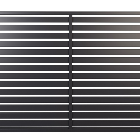Brama palisadowa dwuskrzydłowa o wymiarze 4000mm x 1600mm z furtką (obok) 1000mm x 1600mm, grafit RAL7016 MAT — zdjęcie 16
