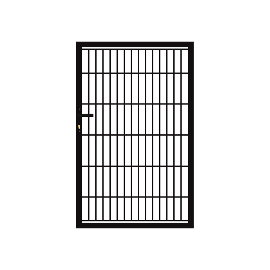 Brama panelowa dwuskrzydłowa 2D SOLID (6/5/6) 1500mm x 4000mm + furtka panelowa 2D SOLID 1500mm x 875mm RAL9005 — zdjęcie 5