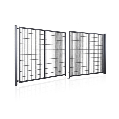 Brama panelowa dwuskrzydłowa 2D SOLID (6/5/6) 4000mm x 1300mm RAL7016 — zdjęcie 9