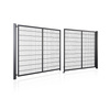 Brama panelowa dwuskrzydłowa 2D SOLID (6/5/6) 4000mm x 1500mm RAL9005 z przesłoną w kolorze naturalnym — zdjęcie 8