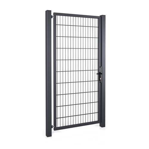 Brama panelowa dwuskrzydłowa 2D SOLID (6/5/6) 4000mm x 1700mm + furtka panelowa 2D SOLID 875mm x 1700mm RAL7016 — zdjęcie 3