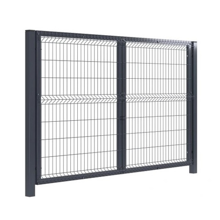 Brama panelowa dwuskrzydłowa 3D SOLID (fi-4mm) 4000mm x 1530mm / RAL 7016 — zdjęcie 9