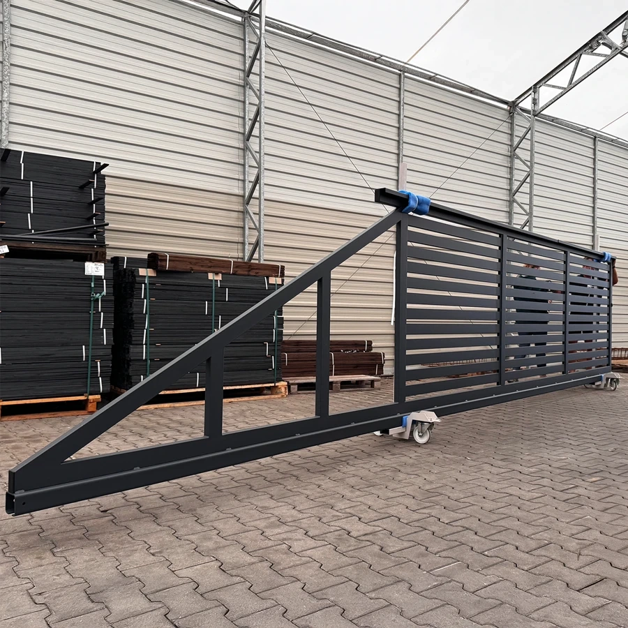 Brama przesuwna palisada SOLID 5000mm x 1600mm RAL7016 MAT — zdjęcie 4