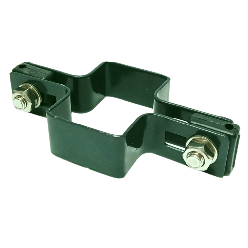 Obejma prosta 60mm x 40mm (fi-5mm) + akcesoria nierdzewne - nakrętka zrywalna RAL6005 — zdjęcie 2