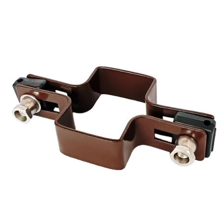 Obejma prosta 60mm x 40mm (fi-6mm) + akcesoria nierdzewne - nakrętka zrywalna RAL 8017 — zdjęcie 13