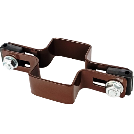 Obejma prosta 60mm x 40mm (fi-6mm) + akcesoria nierdzewne - nakrętka zrywalna RAL 8017 — zdjęcie 14