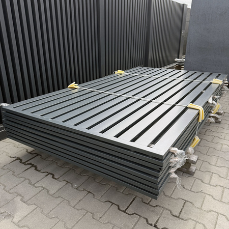Przęsło palisadowe 2500mm x 1350mm o wypełnieniu profilem 80mm x 20mm grafit MAT — zdjęcie 12