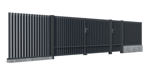 Brama przesuwna lewa 160x400 cm z zamkiem, ogrodzenie Linea GLW6040 — zdjęcie 3