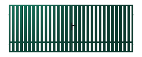 Brama dwuskrzydłowa 150x350 cm z zamkiem, ogrodzenie Amida — zdjęcie 4