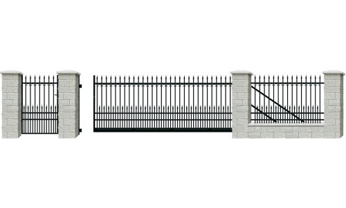 Brama przesuwna 154x500 cm prawa, ogrodzenie York 2 — zdjęcie 6