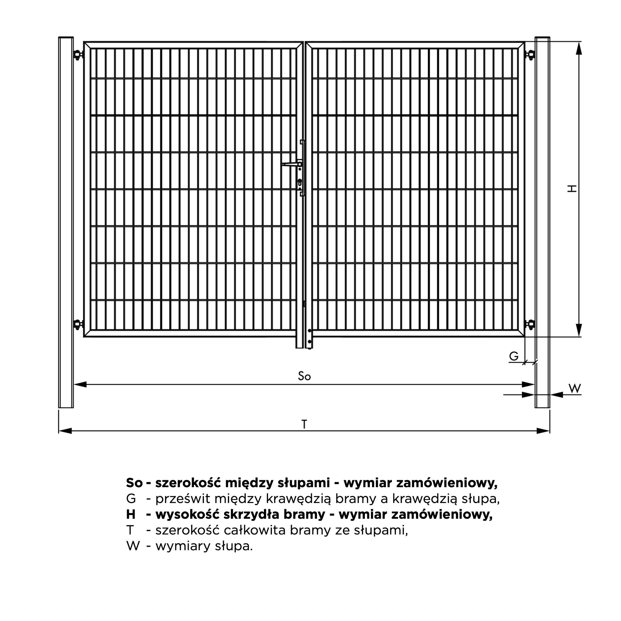Brama panelowa dwuskrzydłowa Gardia Light — zdjęcie 3