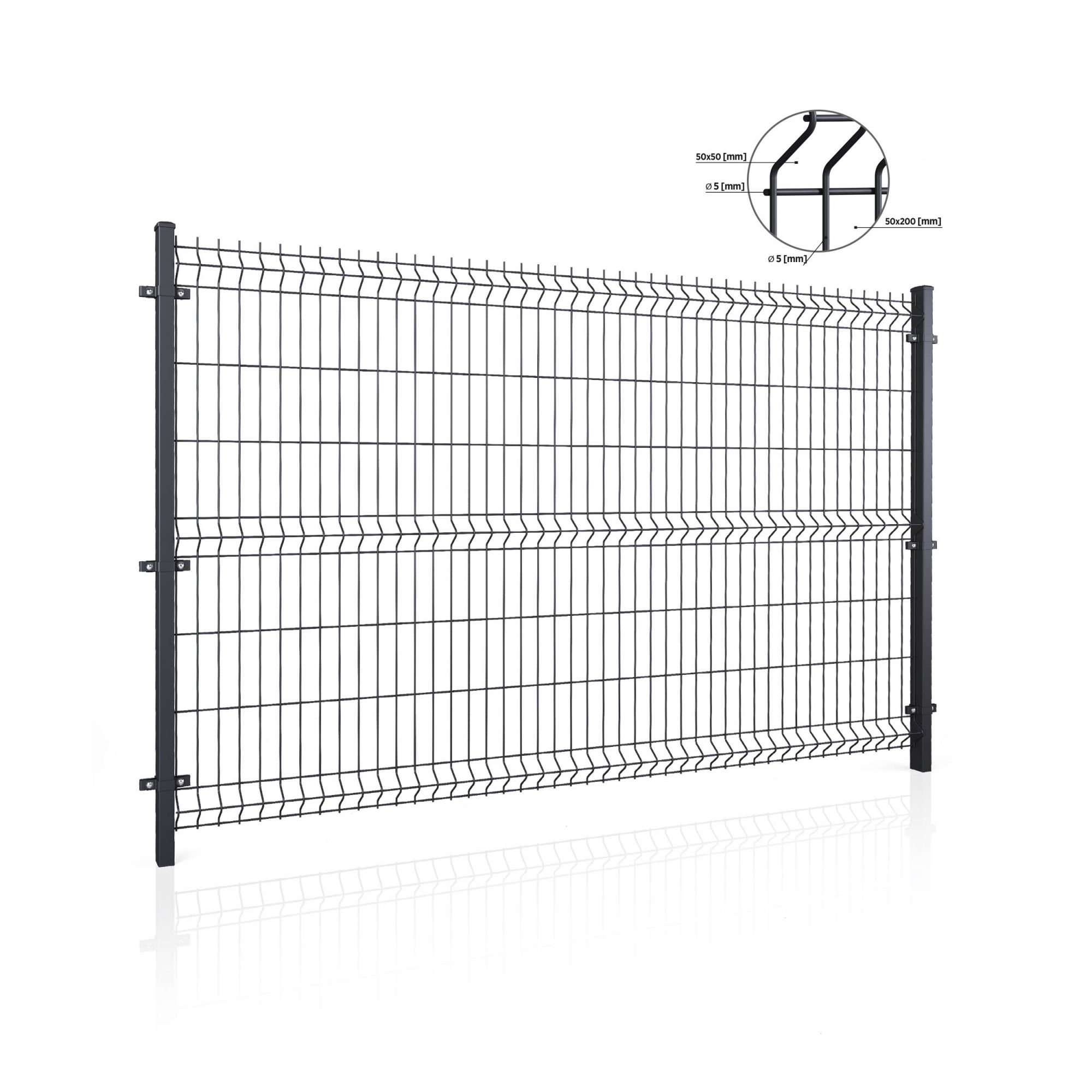 Panel ogrodzeniowy VEGA B 3D. Oczko 50x200 — zdjęcie 10