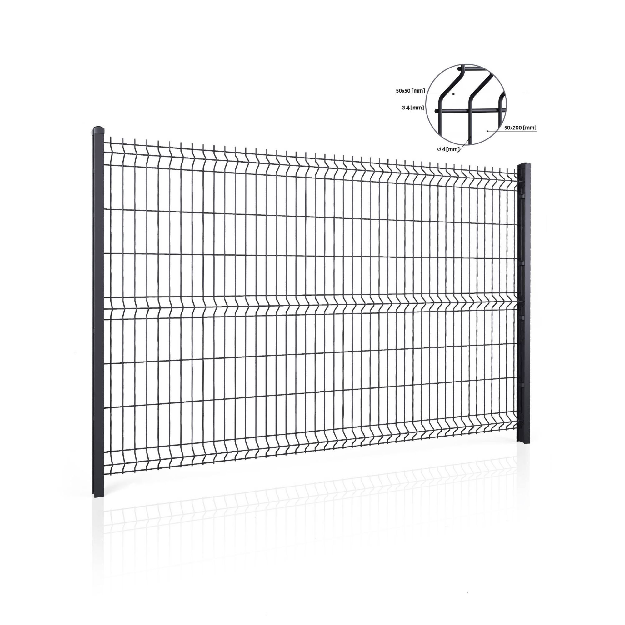 Panel ogrodzeniowy VEGA B Light 3D. Oczko 50x200 — zdjęcie 3