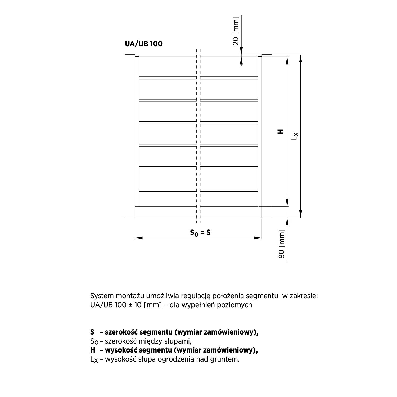 Przęsło ogrodzeniowe aluminiowe MODERN AW.AL.100 — zdjęcie 3